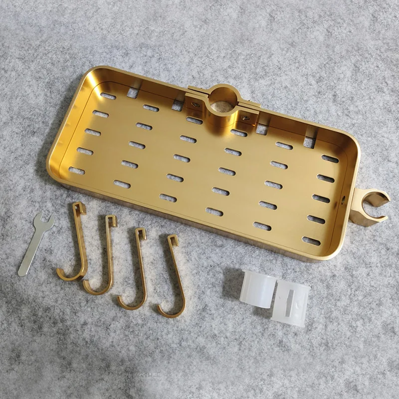 Дыропробивной лоток для ванной комнаты Алюминиевая Полка душевой трубки