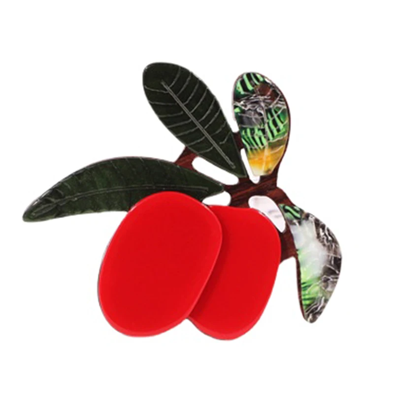 

Blucome Vivid Red Fruit Brooch Acrylic Cherry Corsage for Women Kids Sweater Bag Hijab Pins Casual Party Corsage Holiday Gifts