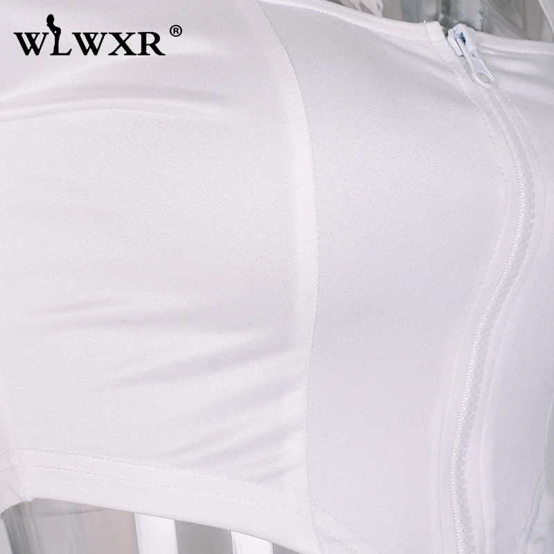 WLWXR Повседневная облегающая футболка женская укороченный топ с длинным рукавом