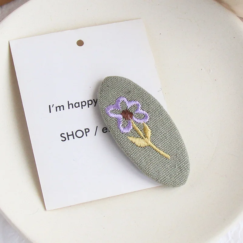 Женская заколка для волос M MISM безопасная с цветочной вышивкой BB аксессуары