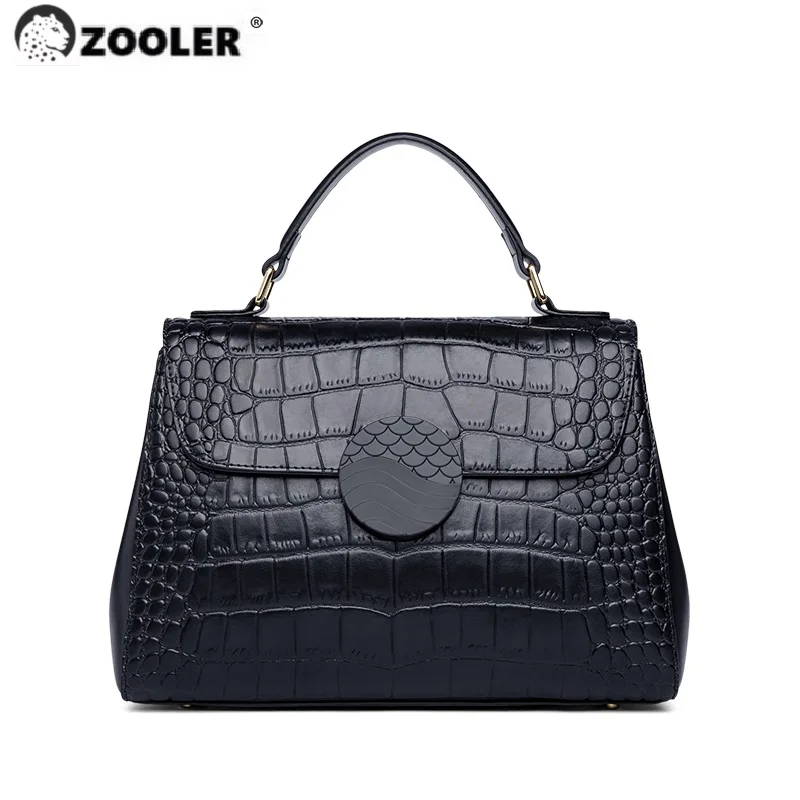 

ZOOLER Luxury Elegant Bags Genuine Leather Big Brands Handbags For Women Shoulder Bag Official Black Bolsas#WG296