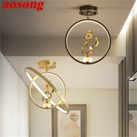aosong brass ceiling light contemporary luxury gold lamp fixtures led creative for home decoration