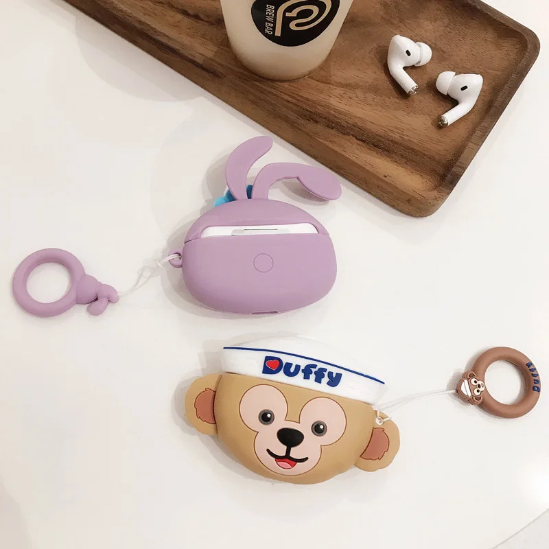 3D силиконовый чехол для Airpods Pro милый Bluetooth наушников Airpod Air Pods 3 с брелком Duffy Bear |