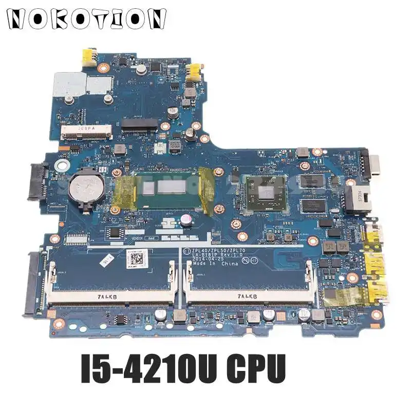 

NOKOTION 768393-501 768393-001 768393-601 For HP Probook 440 G2 450 G2 470 G2 Laptop Motherboard LA-B181P R5 M255 I5-4210U CPU