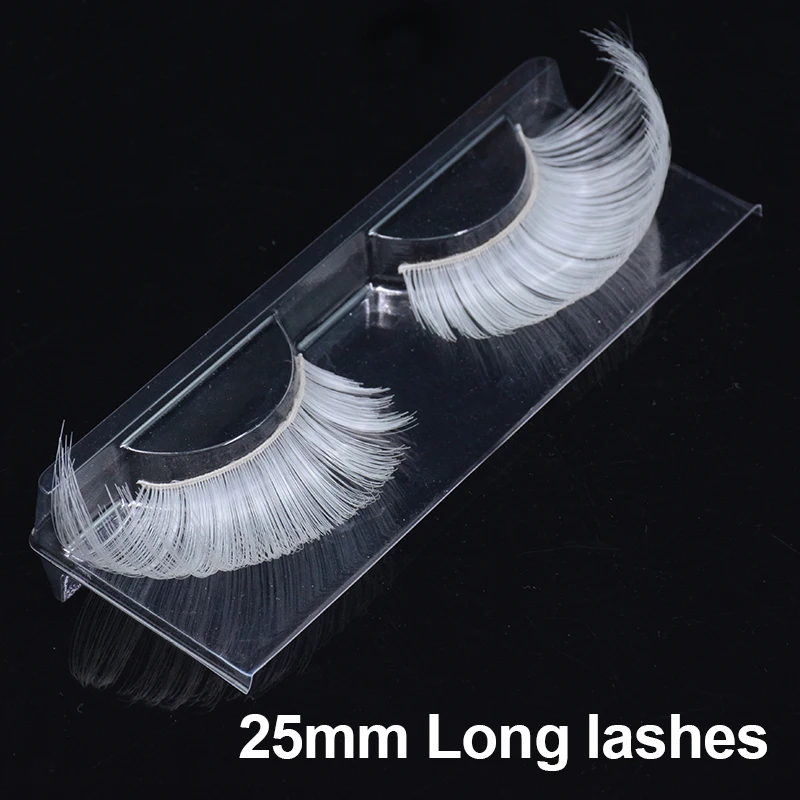 White Color Natual Long Fluffy Soft Wispies False Eyelashes Natural Fake Snow Colored Lashes Cosplay Halloween Makeup | Красота и