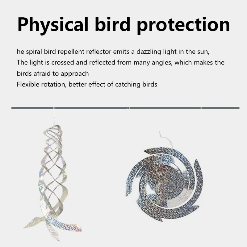 Спиральные отражатели из репеллента для птиц серебряный Спиннер подвесное