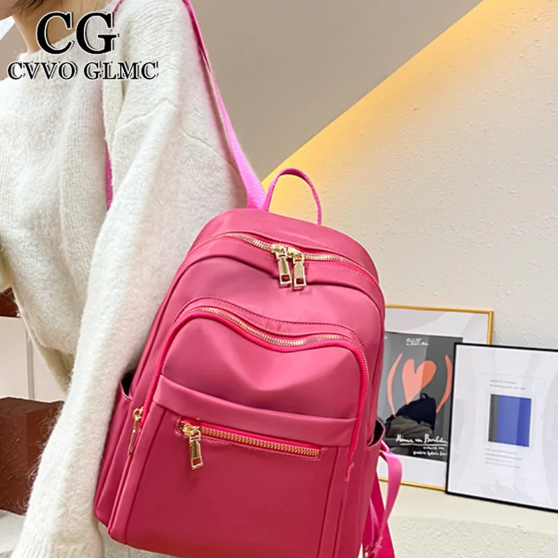 

Cvvo Glmc 2021 Newest Women's Backpack Casual Nylon Solid Color School Bag Fashion For Teenage Girls High Quality Tote Packbag