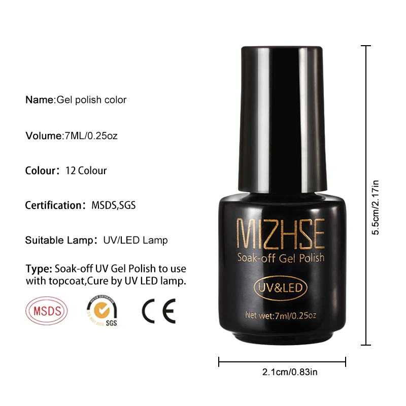 

MIZHSE 7ML Thermo Changing Gel Nail Thermal Color Change UV Gel Lacquer Manicure Lucky Nail Art Chameleon Nail Gel Varnishes