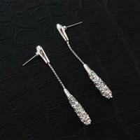 fashion design rose gold long earrings alloy water drop earring women wedding brand designer jewelry gifts