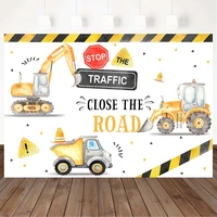 mocsicka excavator theme kid birthday party backdrop construction traffic photography background for photo studio photocall prop
