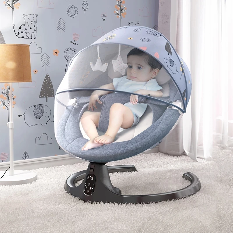 Smart Electric Baby Cradle Crib Rocking Chair Baby Bouncer Newborn Sleeping Rocker Chair With Bluetooth Remote Control For 0-3Y