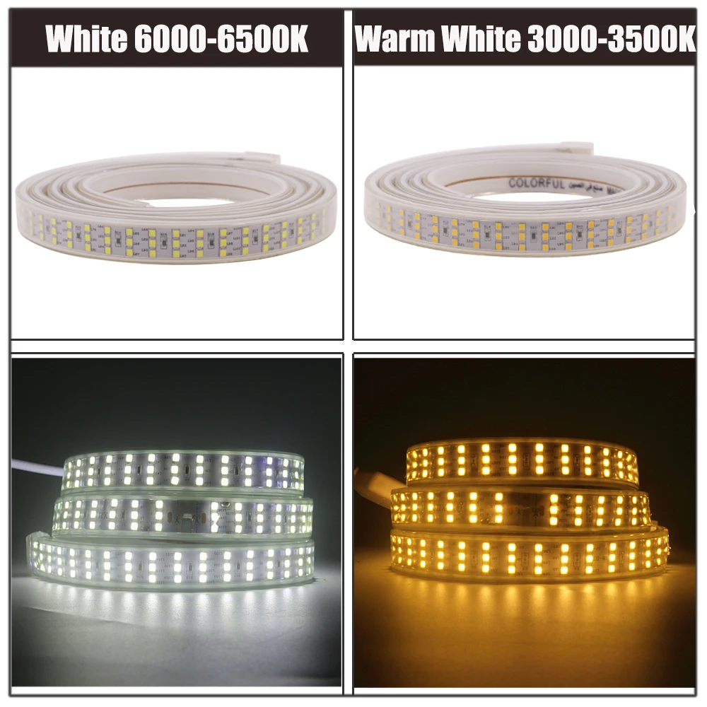 1-100 м светодиодный ная лента AC220V LED 60-276LED S С EU SMD 2835 5050 Высокая безопасность яркая