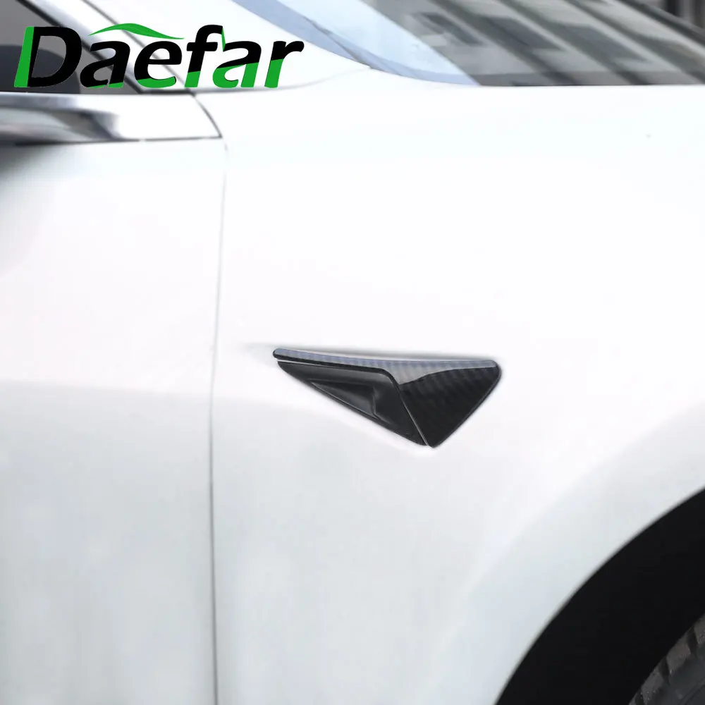

Daefar for Tesla Model 3 Model3 2016 - 2020 Carbon Fiber Side Markers Turn Signal Covers Side Camera Fender Overlay Direct Parts