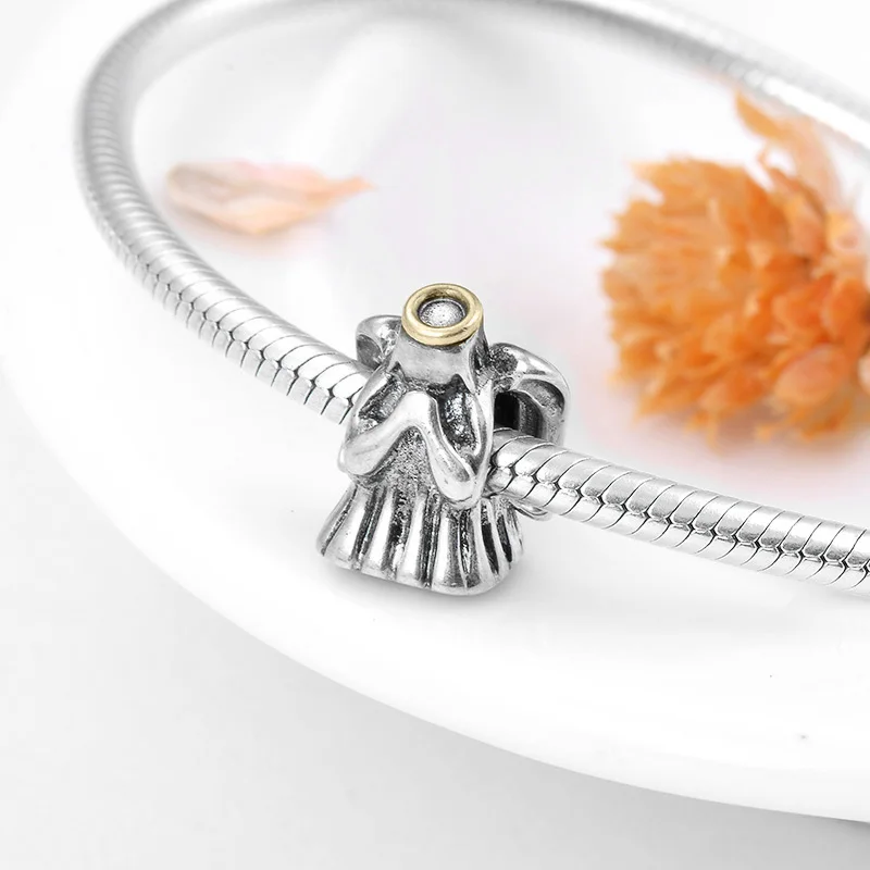 Шарм бусина англо из серебра 100% пробы с крыльями|Ювелирные шармы| |