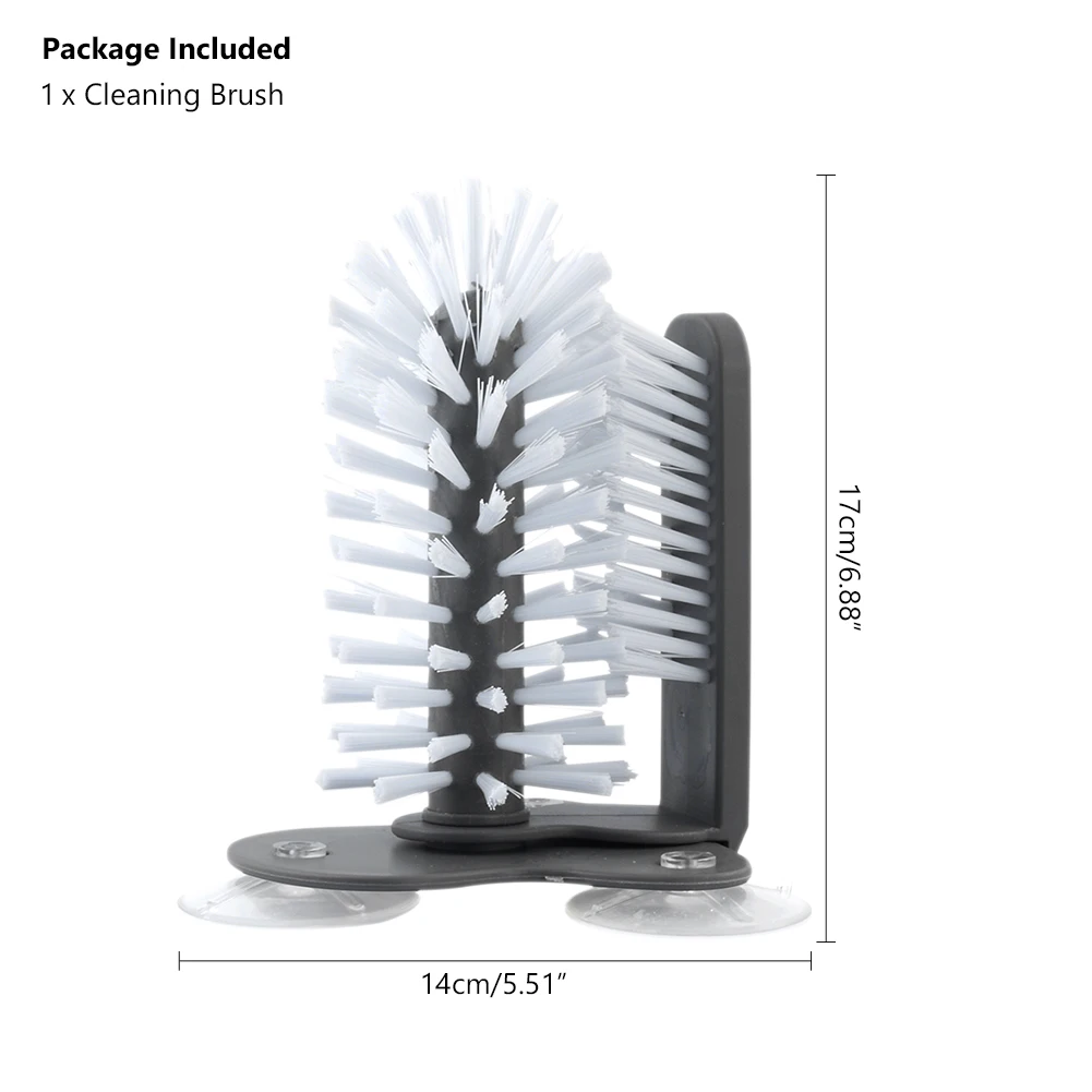 

Cleaner Brush Washer Glass Cup Scrubber Sink 2 in 1 Drink Mug Wine Suction Base Bottles Kitchen Double Sided Cleaning Gadgets