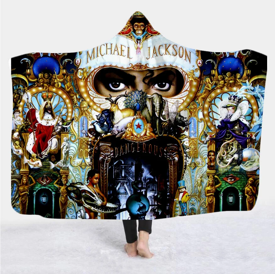 Модные суперзвезды Майкл Джексон 3D одеяла с капюшоном для кровати мягкое
