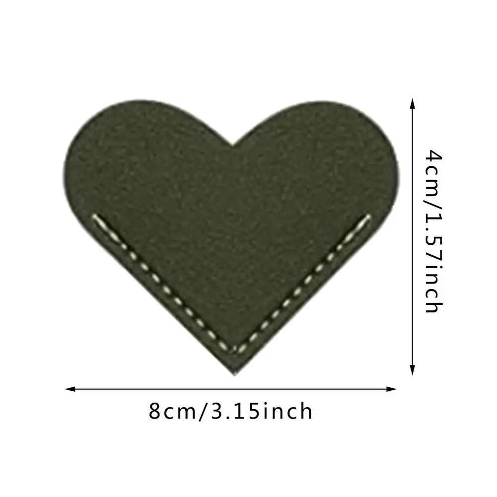 

6 Pcs/Set Heart Shaped Bookmark Handmade PU Leather Page Corner Magazine Book Mark Office School Supplies