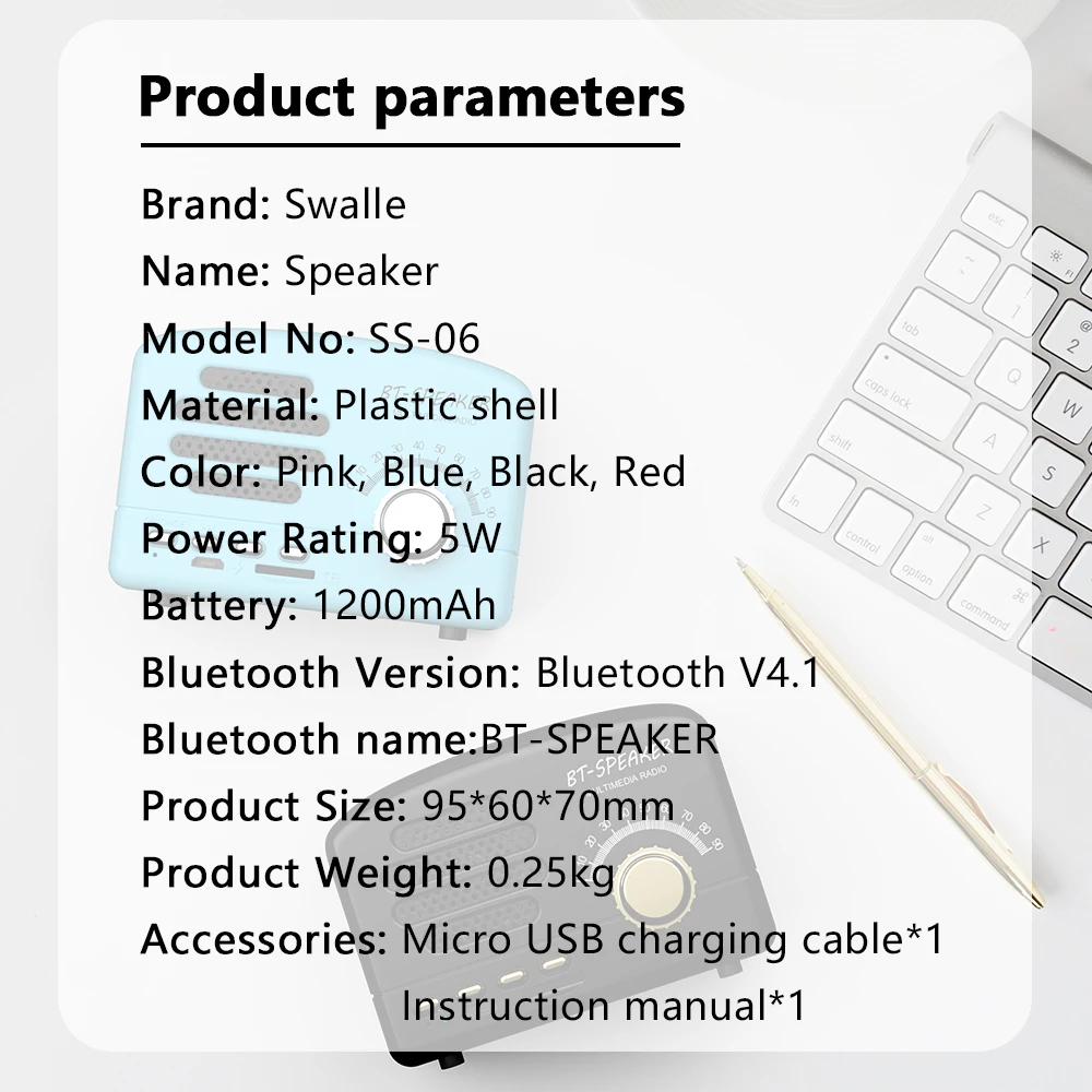 Swalle портативный динамик беспроводной Bluetooth s высокое качество Саундбар Спорт на