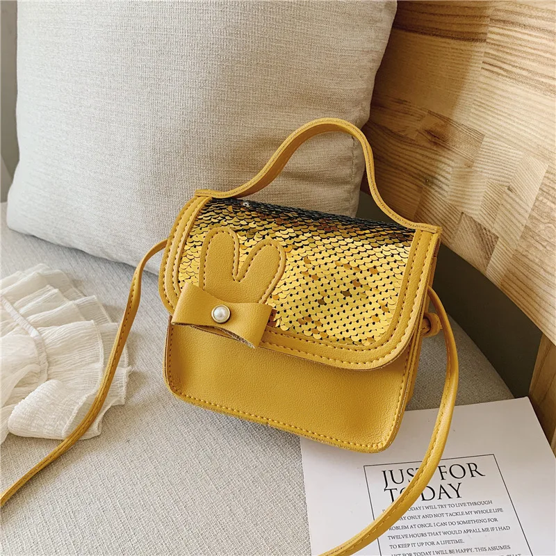 YELLOW Блестящий кошелек для девочек, сумочка для монет, Детский кошелек, маленькая сумочка для монет, Детский кошелек, милый бантик, мини-сумка - Цвет: YELLOW