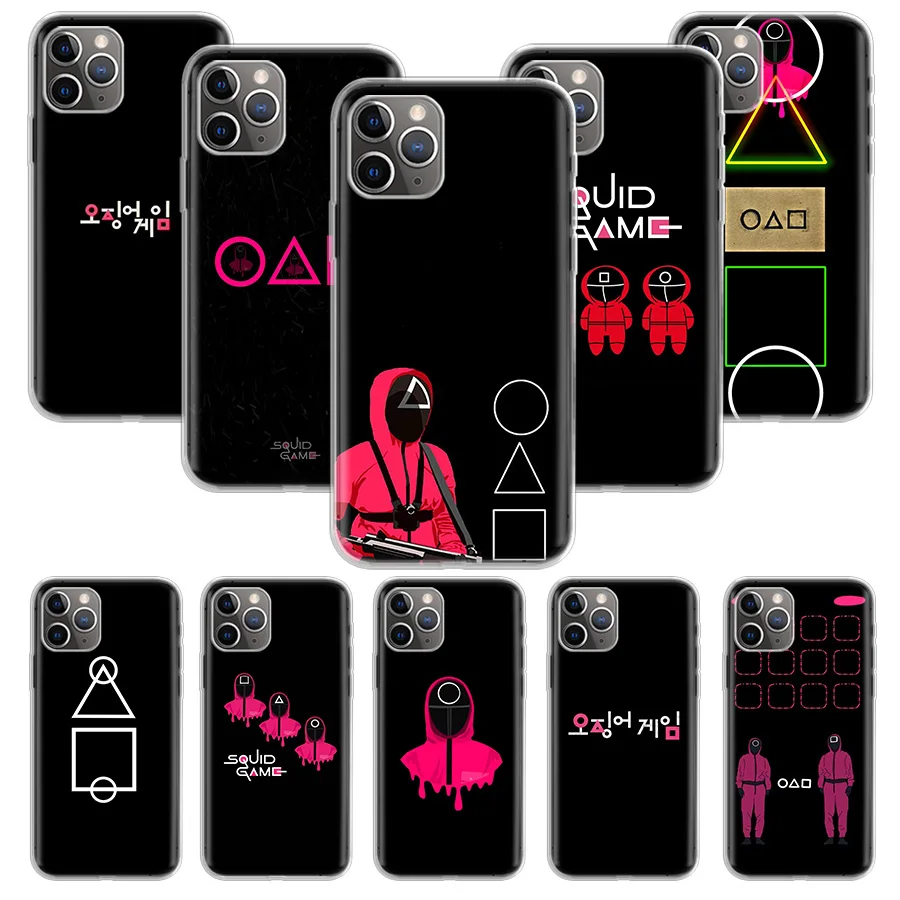 

Funny Squid Game Phone Case Coque For iPhone 11 12 13 Pro Max 13 Mini XR X XS Max 7 8 6 6S Plus Soft TPU Back Cover Funda Capa