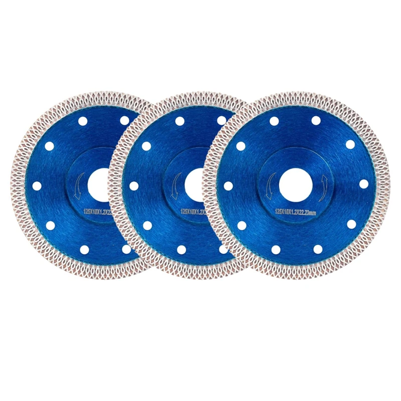 

3Pcs 125mm Turbo Diamond Circular Saw Blade Disc for Diamond Wood Cutting Disc Ceramics Porcelain Tiles Angle Grinder