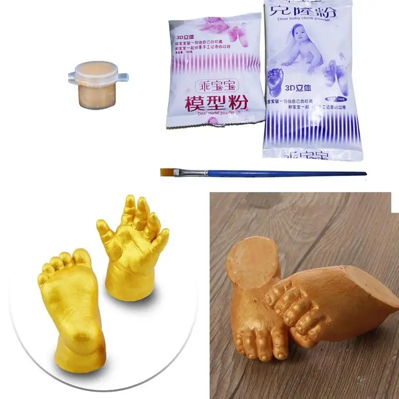 

1set 3D Hand & Foot Print Mold for Baby Powder Plaster Baby Growth Memorial Casting Kit Handprint Footprint Keepsake Gift