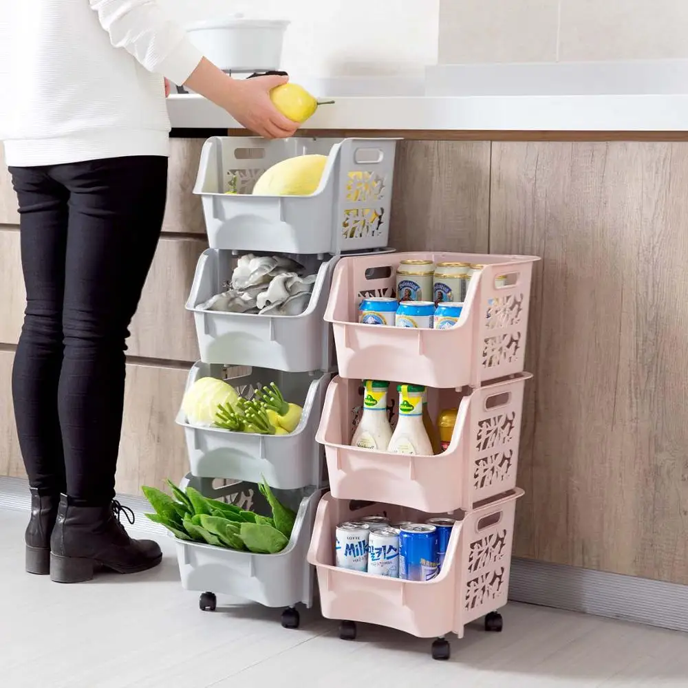 Кухонная Тележка для хранения фруктов и овощей 3/4 ярусов|Корзины хранения| |