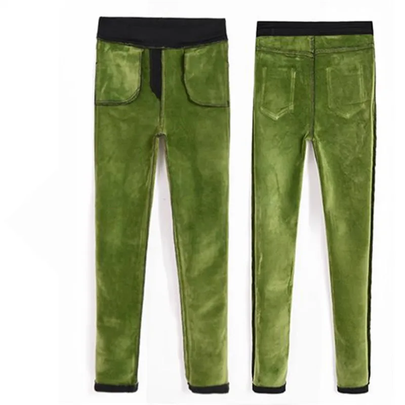 

2020 Moisturizing Pants Women Skinny Fleece Magic Leggings Winter Plush Avocado Black Stretch Trousers Thicken Warm Pants P9564