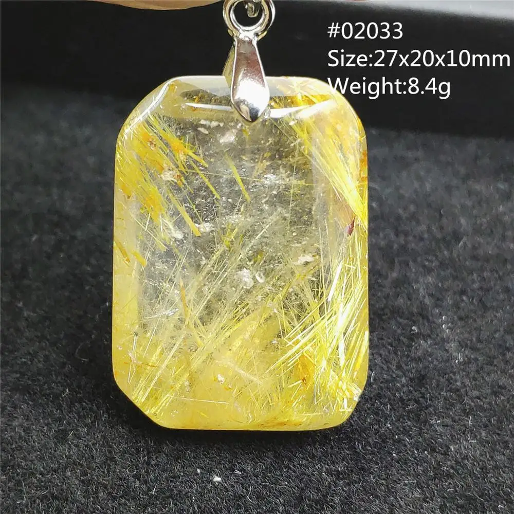 Золотая рутилированная кварцевая подвеска в виде капли воды из богатого камня