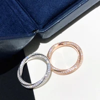 womens classic fashion full zircon cross ring original brand high quality valentines day gift