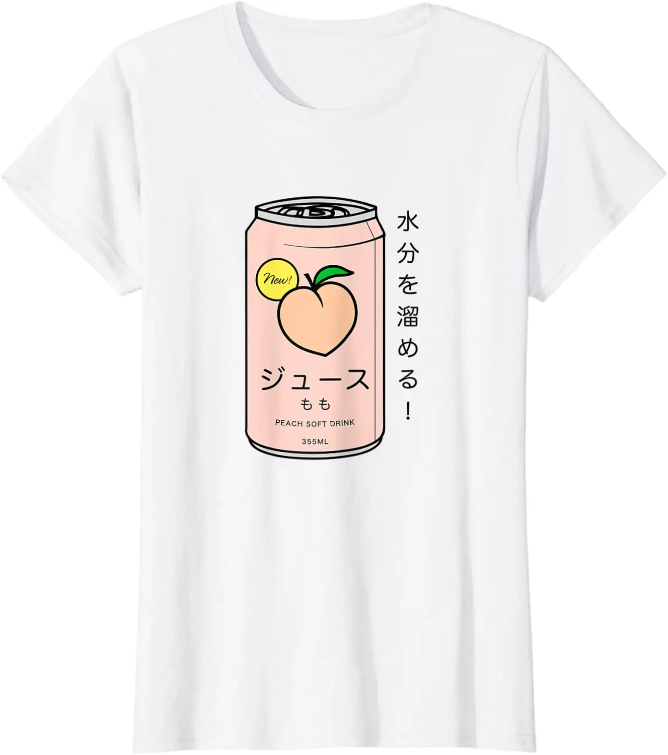 

2021 T Shirt Women Kawaii Summer Tops T-shirt Tee Shirt Unisex Japanese Peach Soft Drink T-Shirt Graphic Tees Fashion