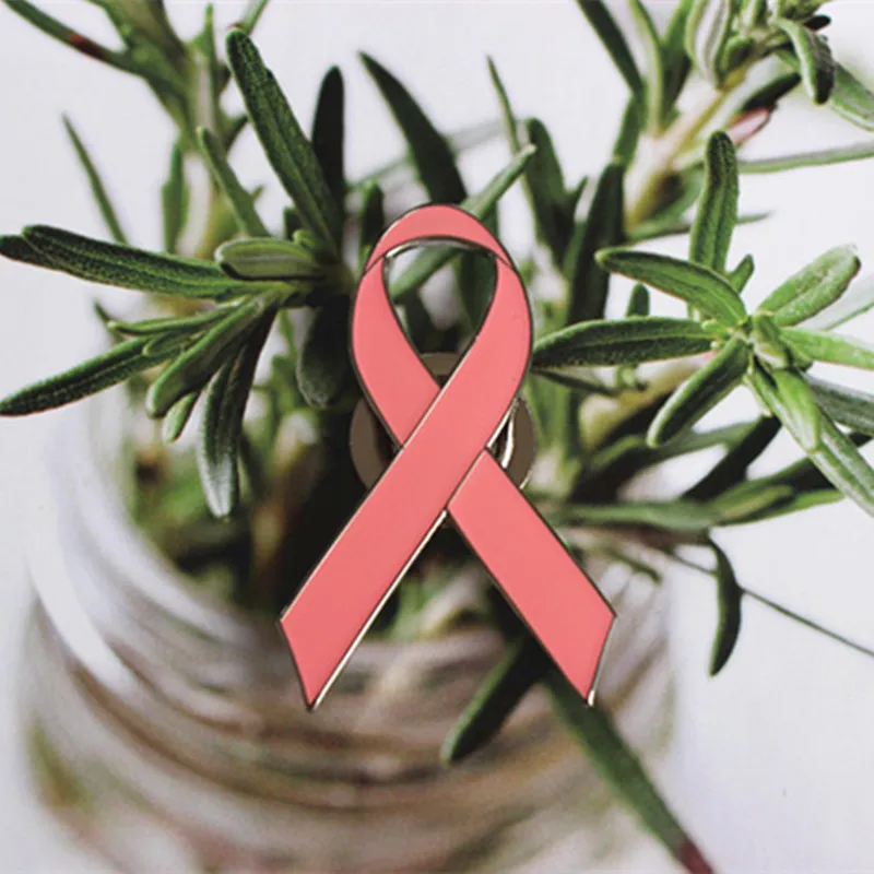 Розовая лента о раке груди модные украшения розовая эмалированная магнит значок