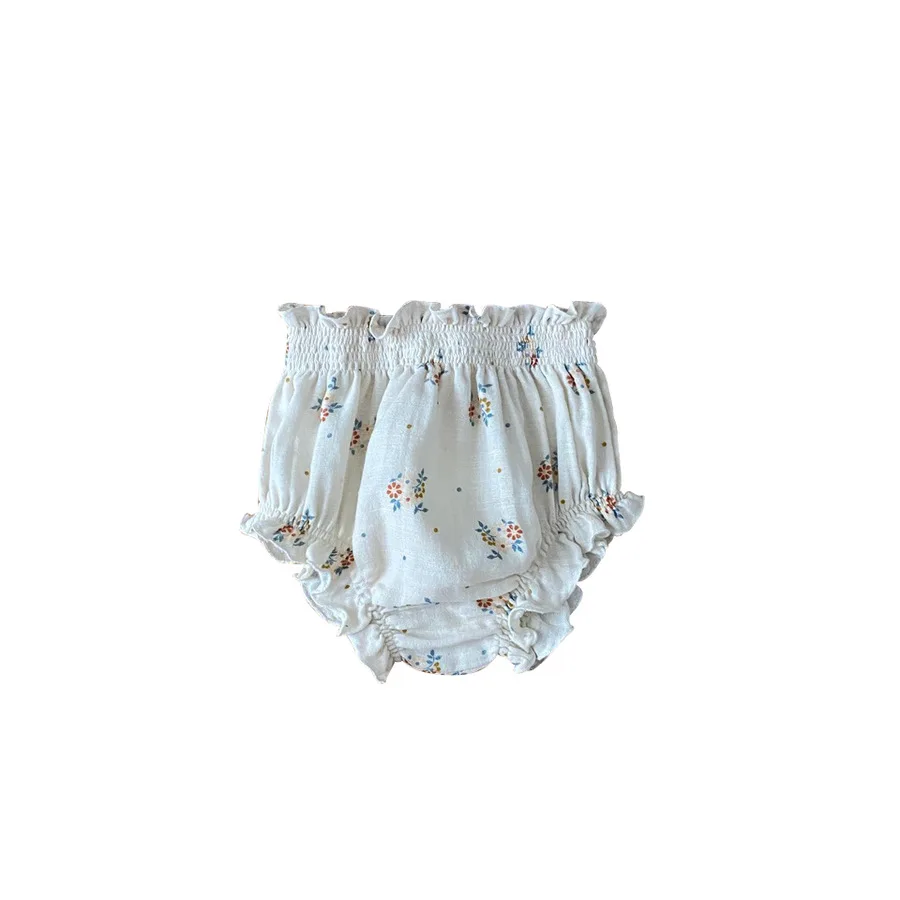 

2021 Lill Girl Dress Double Gauze Floral Series Shirt Trousers Girl Blouse Shorts Suit