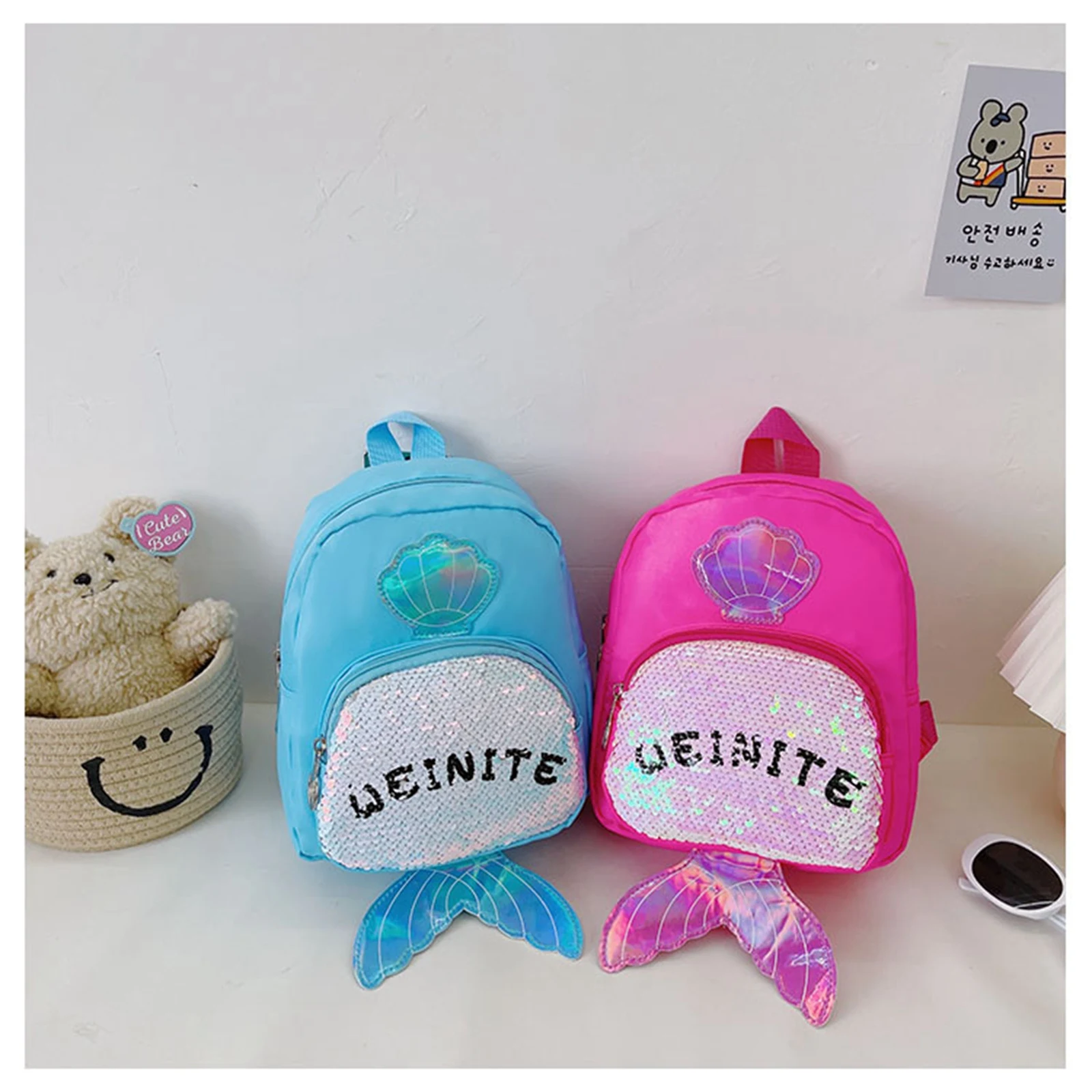 Детский рюкзак на молнии с мультипликационным рисунком для маленьких девочек