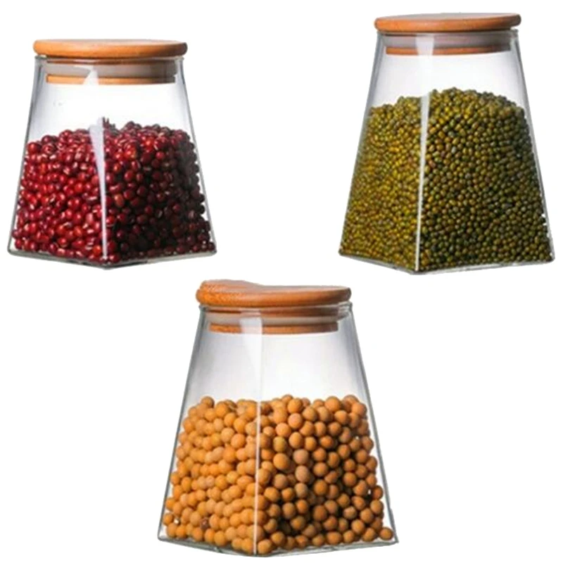 Квадратный резервуар большой Ёмкость квадратный Стекло Jar Контейнер для