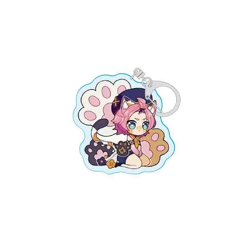 

New Game Genshin Impact Acrylic Keychains Accessories Anime Delicate Craft Mengpa Cartoon Key Chain Delicacy Bag Pendant