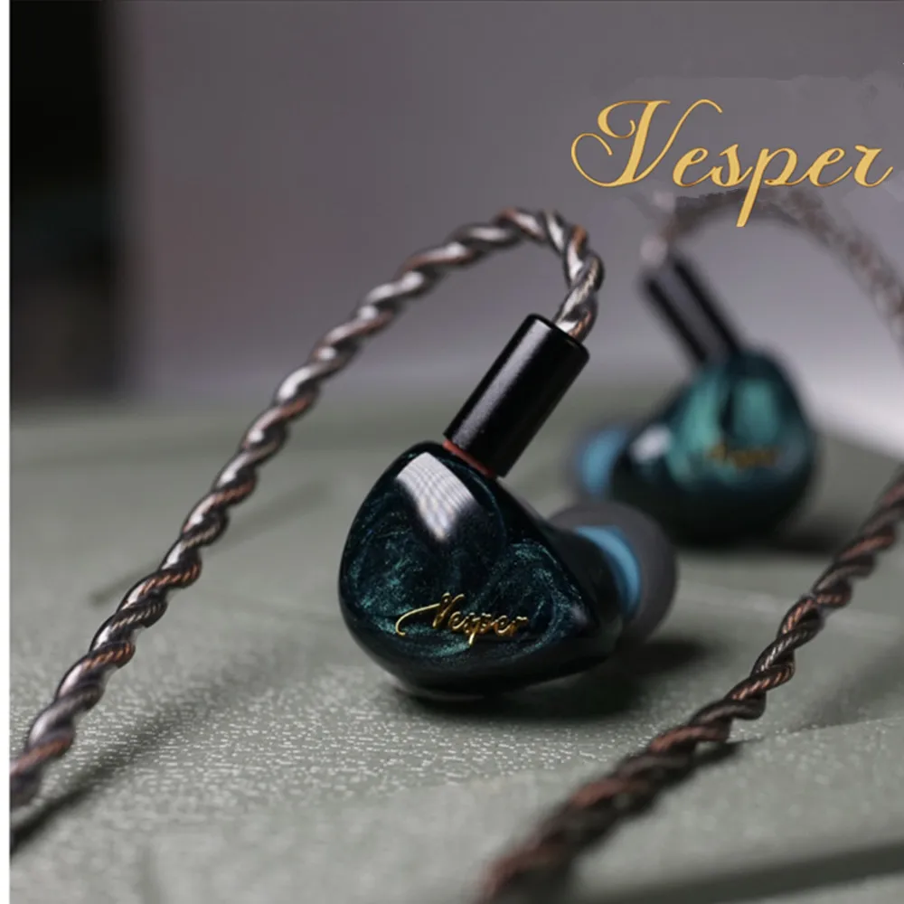 QOA Vesper 1BA + 1DD гибридные наушники вкладыши Hi Fi DJ монитор гарнитура со съемным