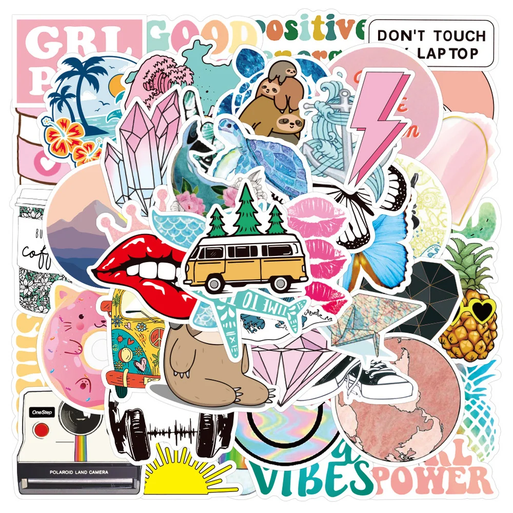 

50 шт./упак. новые летние Мультяшные наклейки Wsco, украшение для компьютера, блокнот, скейтборд, чемодан, милые игрушки