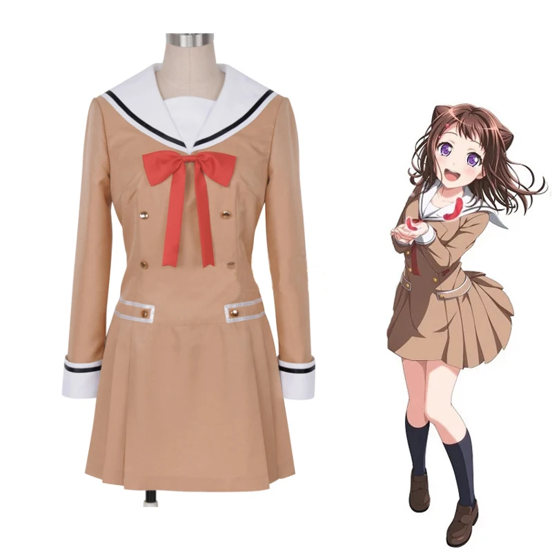 

BanG Dream Toyama Kasumi Hanazono Tae Yamabuki Saya School Uniform Sailor Suit Dress Outfit Anime Customize Cosplay Costumes