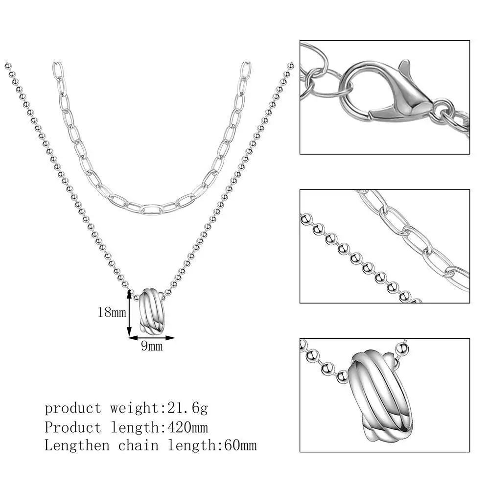 

Alloy One Word Horizontal Pendant Vintage Necklace DIY Handmade Sequins Steel Bar Long Gifts For Women
