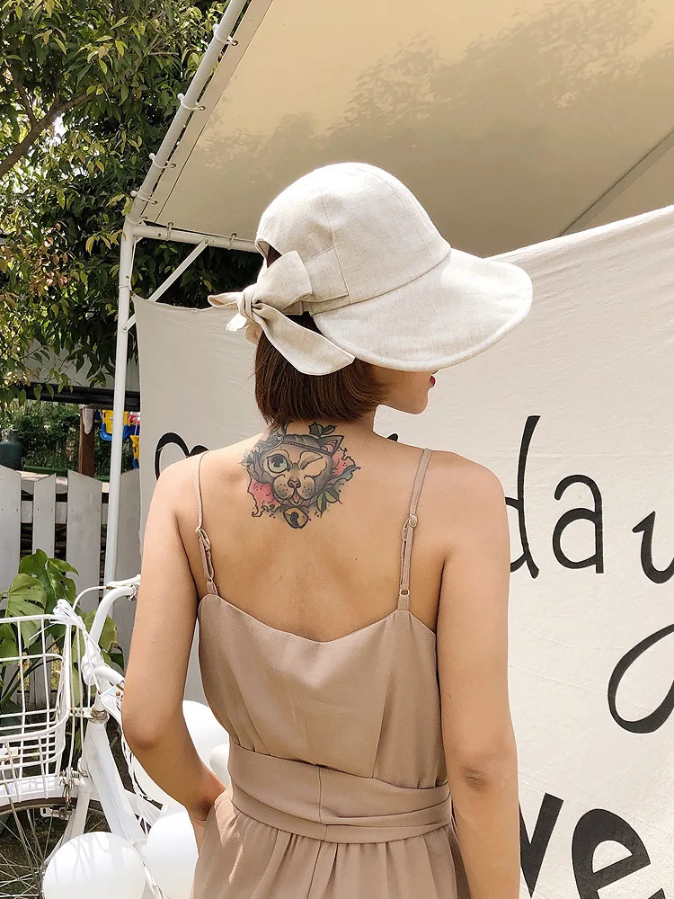 

Korean Women's Hats with Long Eaves Sun Hats Summer Sunscreen Women's Hats Foldable Fisherman Hats Breathable Sun Hats