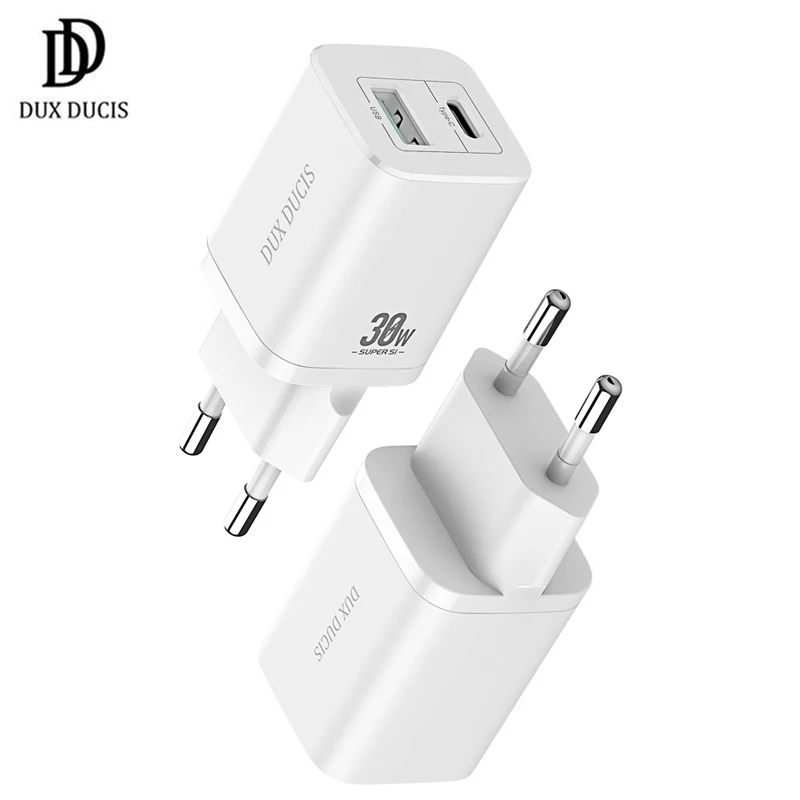 

For Macbook PD 30W Type C USB Fast Charging Power Adapter Super Si Fast Wall Phone EU Travel Charger For Laptop DUX DUCIS