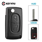 Раскладной чехол KEYYOU для автомобильного ключа-пульта с 2 кнопками для Citroen C2, C3, C4, C5, C6, C8, Xsara, Picasso с HU83 Blade, CE0536