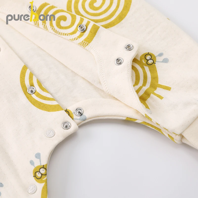

Pureborn Baby Jumpsuit Toddler Boys Girls Romper Long Sleeve Peterpan Collar Onesies Cotton Cartoon Unisex Overall Spring Autumn