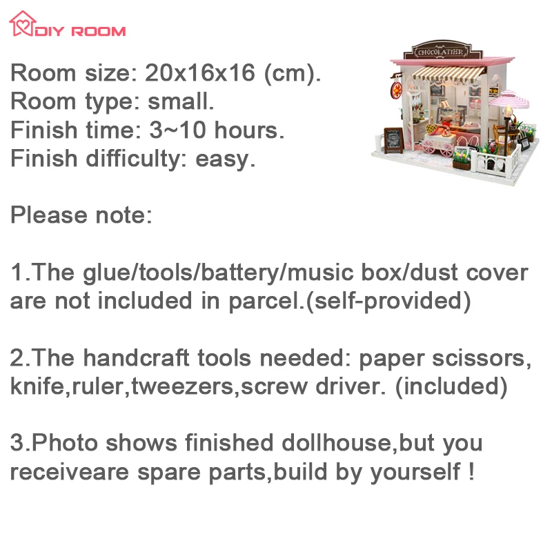 

DIY Chocolate Home Mini Dollhouse Kits Minature Doll House Roombox Wooden Puzzle Birthday Gift for Girls Dropshipping