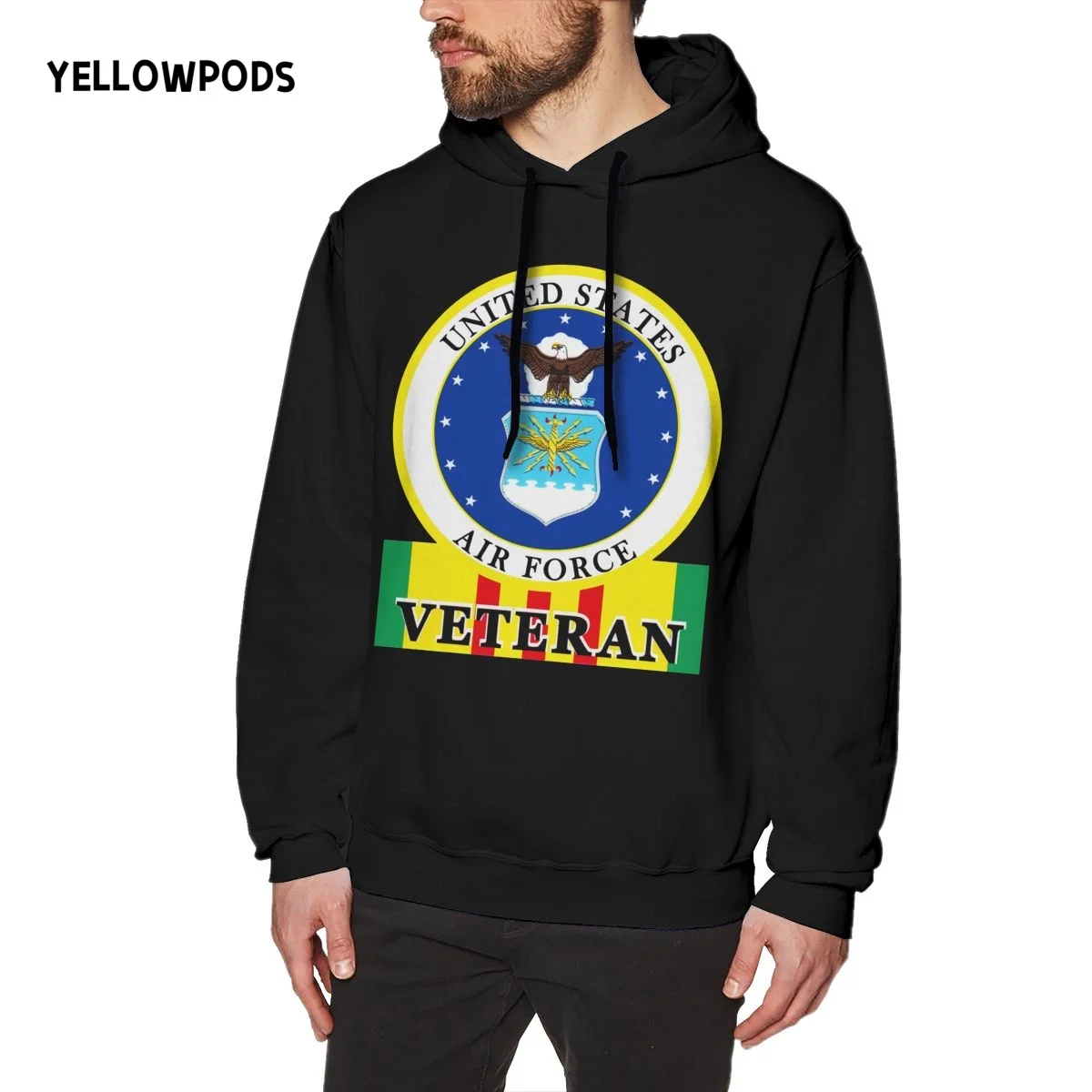 

Yellowpods-Air Force Vietnam Veteran With Ribbons 2 Men's Hoodies Male Casual Hoodies weatshirts Men's Solid Color Hoodies Tops
