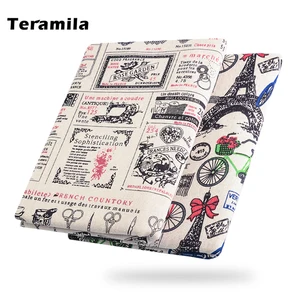 Вышивание Материал tissu мультфильм рисунок скатерти Подушка сумка Шторы Подушка teramila Текстиль для дома из хлопка и льна Ткань