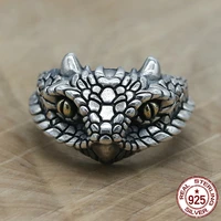 100% s925 sterling silver men's ring personality fashion classic retro jewelry carved python king shape to send 2018 hot new