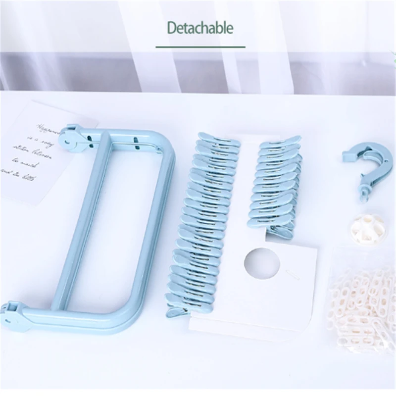 

32 Clip Folding Drying Rack Underwear Socks Clip Multi-functional Clothes Rack Plastic Portable Cloth Drying Rack