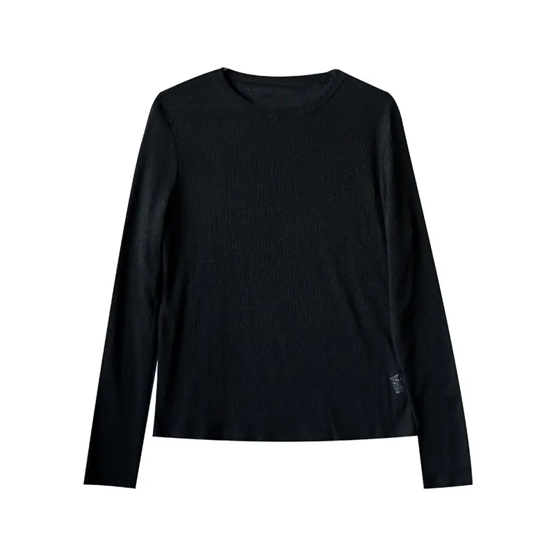 

XITAO Women Thin Style Knitting T-shirt Solid Color Casual Simplicity Fashion Loose O-neck Collar All-match Top T-shirt WMD2236